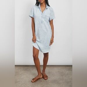 Rails Valerie Acid Wash‎ Light Blue Denim shirt dress size large